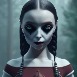 wednesday addams, hyper detail, octane render, unreal engine 5, 8k resolation