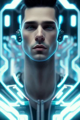 cyberpunk, head, men, portrai, tron