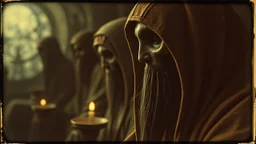 Daguerrotype close up some mysterious figures, odd background, cinematic, Hieronymus Bosch Max Ernst ambient light, by Minicavio Quollati and Marlost Endgulp, Amano, Botticelli, Alphonse Mucha