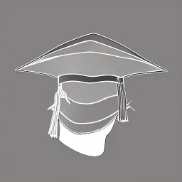 A line drawing of a graduation cap, distinguished by its unique square shape and a central peak. The cap is adorned with a vibrant yellow tassel that stands out against the cap. All of this is set against a clean, white background, which enhances the simplicity and elegance of the drawing.