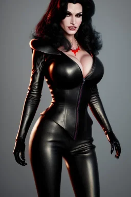 painting of lisa ann as evil queen in black leather pants, , leather, angry, stern look, volumetric lighting, particales,highly detailed,cinematic, deep colours,8, highly detailed, digital painting, artstation, concept art, smooth, sharp focus,