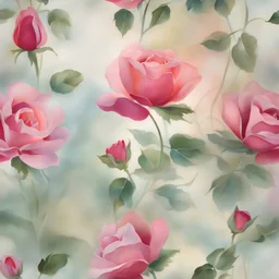 Briar wisp roses autography on luminous sunlit translucent silk, windblown ripple, opalescent color (Geneva Wilson inspired).