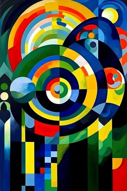 abstract painting of midnight sky by robert Delaunay