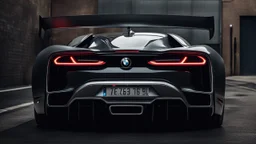 BMW Bugatti Chiron ,rear view, desktop wallpaper, 4K, Cinematic