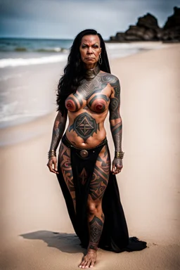 Tatooed klingon priestess beach