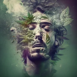 Create a composite that captures the initial allure and impact of trying hash or weed, emphasizing the emotions and sensations you felt.