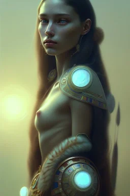 girl, cute, beautiful, Native American, head and shoulders portrait, 8k resolution concept art portrait by Greg Rutkowski, Artgerm, WLOP, Alphonse Mucha dynamic lighting hyperdetailed intricately detailed Splash art trending on Artstation triadic colors Unreal Engine 5 volumetric lighting, long hair, brown eyes, black hair, clean face