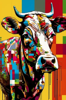 pop art pixels 10000 images war cow