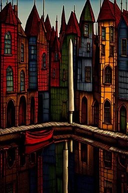 the style of Bernard Buffet Modifiers: extremely detailed intricate details beautiful fantastic view 4K 3D crisp quality Unreal Engine colourful Jacek Yerka acrylic art bernard buffet Started from image: