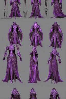 witch necromancer female dress turnaround