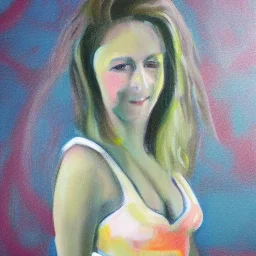 Full body portrait, painting, medium shot lady NYCGirl