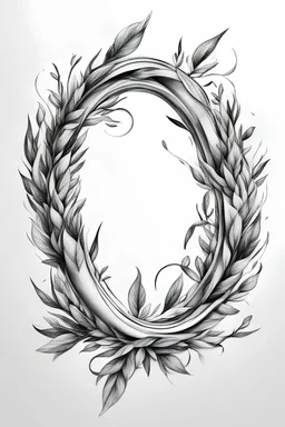 A flash of 10 designs line drawing of a infinity symbol made out of two letter C and olive branches black in on white background for a tattoo design