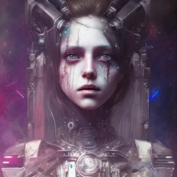 Singer Danish MØ face, Style cyberpunk, watercolor illustration by <agnes cecile> <John Kenn Mortensen> <Yoji Shinkawa>,