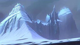 Rising before you is a six-hundred-foot-tall mountain of glacial ice, its peak carved to resemble a gigantic skull wearing a crown. Weaving up the mountain's southern slope are enormous stairs hewn from the ice. These steps, which extend from the base of the mountain to the base of the fortress, were clearly made for giants.