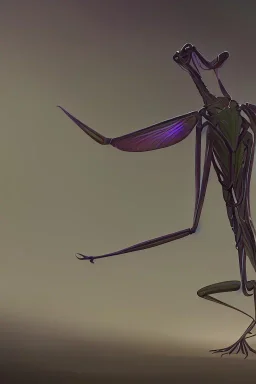 Beautiful sexy Alien extraterrestrial praying mantis, ready to attack