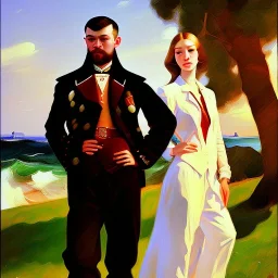 portrait of a men and a woman sorolla style