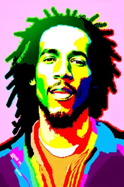 pop art pixels 1000 images warhol style x bob marley portrait