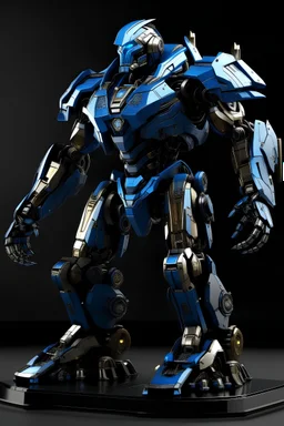 Ironclad is a formidable and imposing presence on the battlefield. Standing at a towering height of 8 feet, it commands attention with its massive frame. Its entire body is covered in a combination of sleek metallic plating and luminescent blue energy accents, creating a striking and futuristic aesthetic.