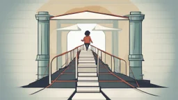 "An illustration symbolizing success and personal development, depicting an individual confidently progressing towards their goal, emphasizing the importance of personal leadership skills in life."