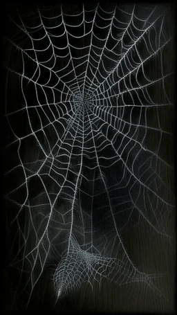 pencil drawing of spiderweb, Spooky, scary, halloween, black paper, color