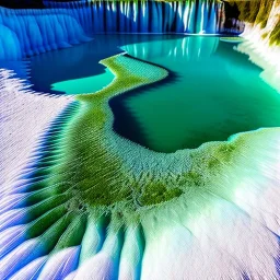 Pamukkale, Turkey, Iceland,aerial view,cloudy,extremely detailed digital painting, high resolution,8k, realistic, beautiful, volumetric lighting, mystical colors ,perfectly centered image, perfect composition, rim light, beautiful lighting,masterpiece, stunning scene, raytracing, anatomically correct, in the style Van Gogh and robert e howard and Ken Kelley and Ohrai Noriyoshi and Simon Bisley and tomzj1.