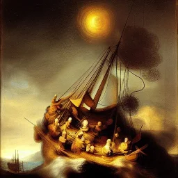 Rembrandt, stars, planets, ships