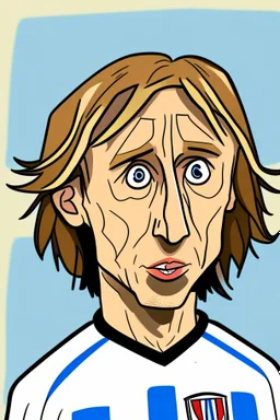 Luka Modric Croatian soccer player cartoon 2d