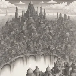 giant fantasy city drawing