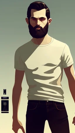 Teen man, blond hair, perfect face, style of tomer hanuka, jeans, white, t-shirt, pompadour