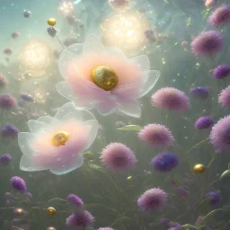 one big crystal subtle flower in a galactic ambiance with a beautiful fairy, transparent petals, delicate colors, in the foreground, full of details, smooth，soft light atmosphere, light effect，vaporwave colorful, concept art, smooth, extremely sharp detail, finely tuned detail, ultra high definition, 8 k, unreal engine 5, ultra sharp focus