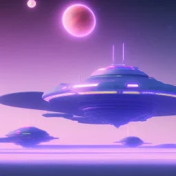 sweet galactic vibe, planets universe, very beautiful blue spaceship, light, very real atmosphere, 8k color pink