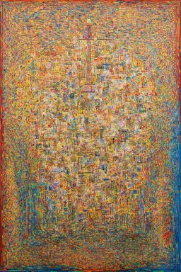 You are a direct fracal of god; a painting with an admixture of Paul Klee and Hundertwasser