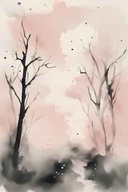 The most beautiful thing we can experience is the mysterious; Ink wash with blush pink splatters