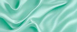 Light pale blue green abstract background with space for design. Mint color. Silk fabric surface.