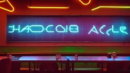 hackercafe with neon lights