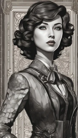 Yong Elizabeth in 8k bioshock artstyle, full body, intricate details, highly detailed, high details, detailed portrait, masterpiece,ultra detailed, ultra quality