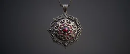 painite and damask metal pendant