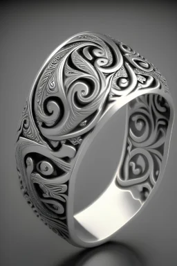 Bandana inspired silver jewellry ring design