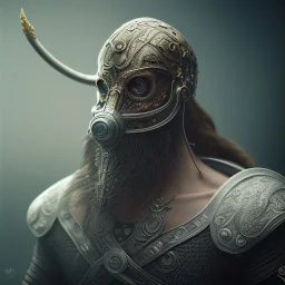 A viking with muscles and sharp blaids, hr giger, scary, steam punk, realistic, made in octane, cinematic, ultra-realistic, extremely detailed octane rendering, 8K, VRAY Super Real ar 2:3, dof photorealistic futuristic 50mm lens hard lighting dark gray tintype photograph, realistic lighting, sepia color