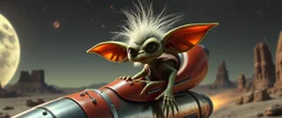 hairy macho gremlin aliens living in a hi tech hot dog rocket heading for venus