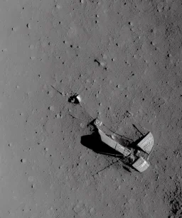 Sunken Viking ship on the lunar surface