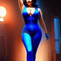 Drawing of beautiful face,'beautiful,Busty fit Sexy Vault Woman- Fallout 4 ',intense stare, ancient blue skintight suit, balanciaga fashion clothe painting by gaston bussiere, greg rutkowski, yoji shinkawa, yoshitaka amano, tsutomu nihei, donato giancola, tim hildebrandt,KyuYong Eom,Ren Wei Pan Oil on canvas, cinematic composition, extreme detail,fit full head inside picture,16k