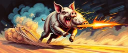 faster than a greased muscle pig in a knife fight in . speed and energy, goa trance poster