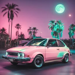 Neon Moon Pastel Retro with Honda civic