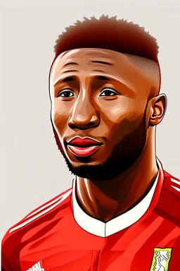 Naby Keita Guinean football player cartoon 2d