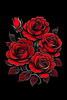 Beautiful roses logo design red