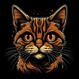 nosy cat artwork for t-shirt design