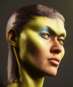 portriate of beautiful girl na'vi warrior,volumetric lighting, particals, intricate detail,realistc, close up