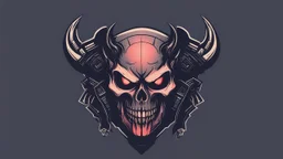 Demon skull logo minimalistic cyberpunk