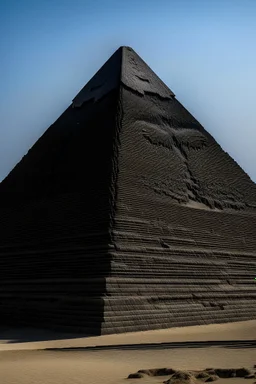 black pyramid on top of an egyptian pyramid